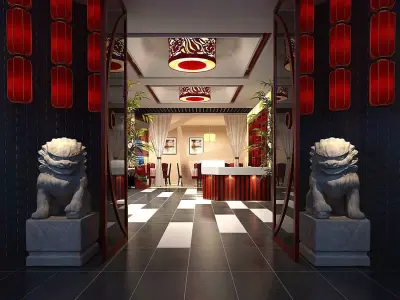 Business Restaurant - Coffee - Banquet  211 3D model