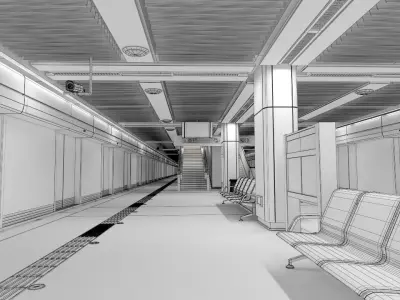 Subway Station in Shanghai  3D model