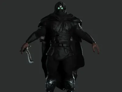 AAA 3D MODEL FANTASY MALE CHARACTER - THE CYBORG WARRIOR 01 Low-poly 3D model
