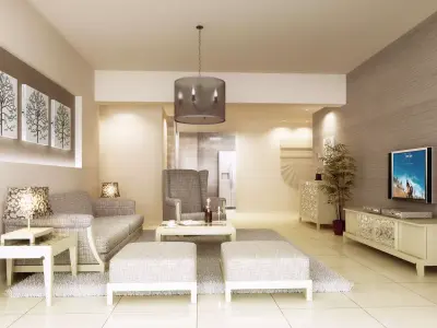 yemen modern living room with furniture 3D model