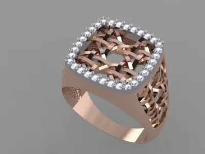 ring-best rose gold ring with diamonds 3D print model