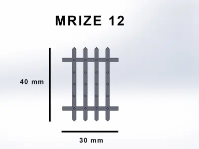 Bars Gothic doors set 3D print model