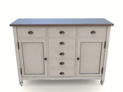 b table shabby chic Low-poly 3D model