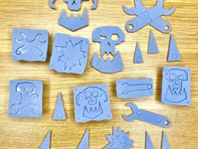 Orc Symbol Panels and Stamps 3D print model
