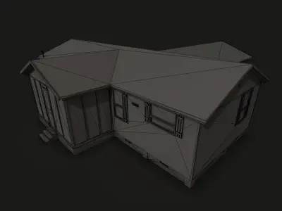 Suburban Family House Low-poly 3D model
