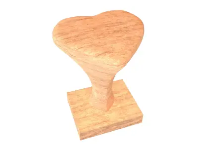 Rubber Heart Stamp v1 003 Low-poly 3D model
