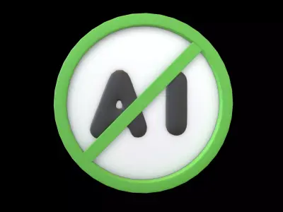 Prohibited AI Symbol V1 004 Low-poly 3D model