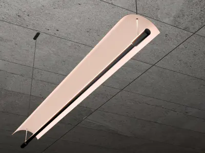 Minimalist Industrial Ceiling Lamp Low-poly 3D model