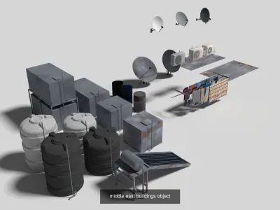 24 arabian middle east buildings 3D Model Pack