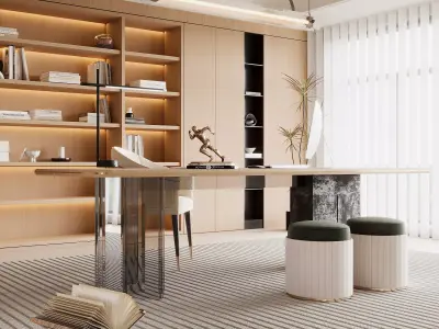 3D model of home study and office 3D model