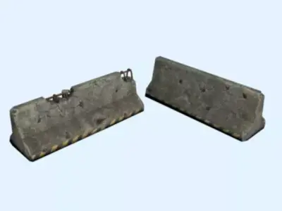 concrete barrier jersey old  Low-poly 3D model