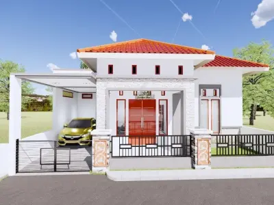 1 floor House Design Minimalis Full Interior  3D model