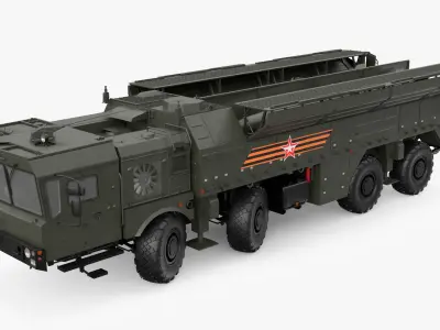  Tactical Missile System Iskander SS-26 Stone Rigged for Cinema 4D 