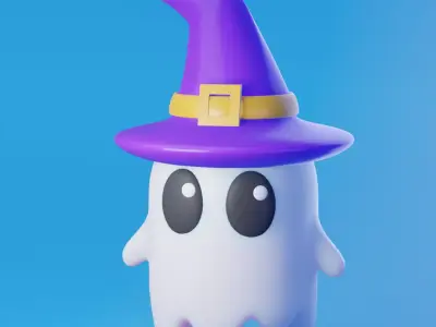 cute ghost Low-poly 3D model
