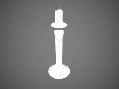 Vintage Candlestick Free low-poly 3D model