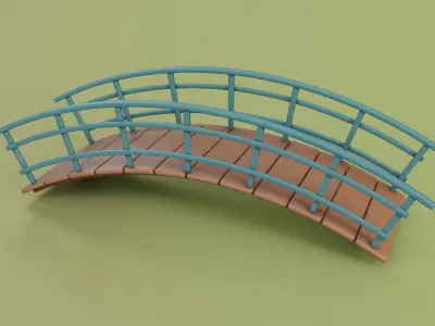 Cartoon Bridge 4 Low-poly 3D model