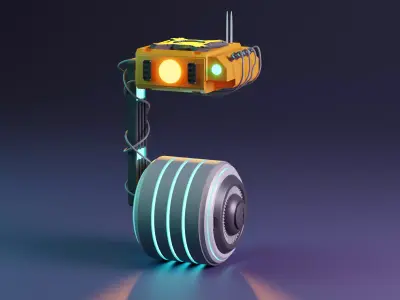 Futuristic robot-projector 3D model