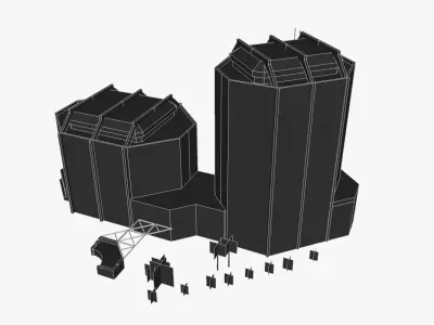 Cathedrale Square Low-poly 3D model