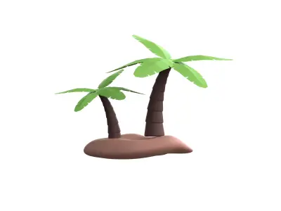 date palm desert Low-poly 3D model