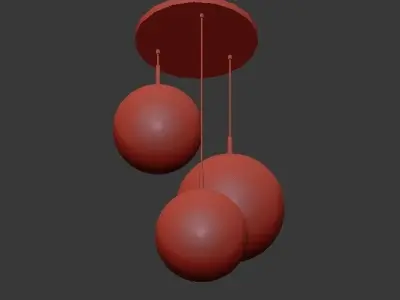 Copper Light Black Pendant 3 3D model