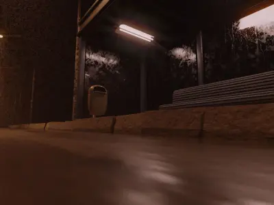 nigh street bus station 3D model