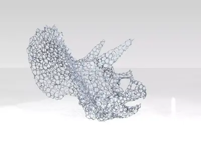 Triceratops Skull Voronoi 3D model