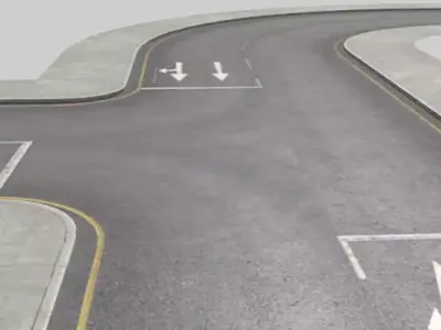 Roads Construction Kit Low-poly 3D model