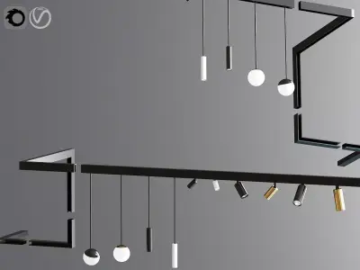 Suspensions Modules Ceiling Track Light 3D model