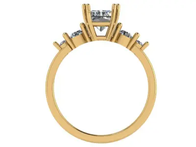 Prong Radiant shaped ring 3D print model