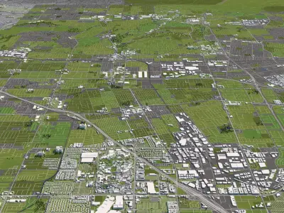 Anaheim 50x50km City Map Model 3D model