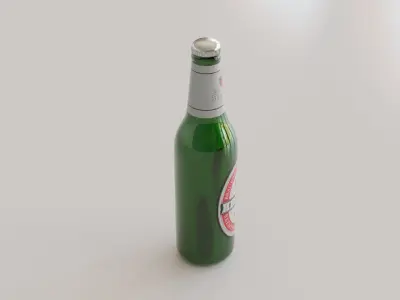 Beer Bottle Low-poly 3D model