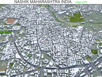 Nashik Maharashtra India 30km Low-poly 3D model