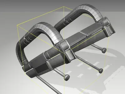 Futuristic Stairs - 9 - Basic Textures Low-poly 3D model