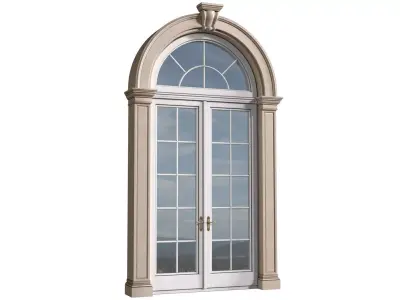 Arched classic facade window Entrance door Arched Opening 3D model