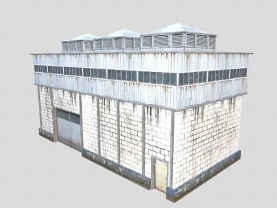 Industrial Warehouse Low-poly 3D model