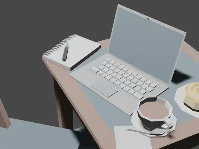 study desk Free low-poly 3D model