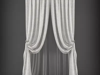 Curtain 3D Low-poly 3D model order