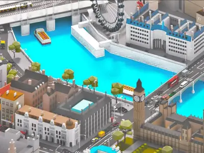 Low Poly London City-poly 3D model-POLYGON  Low-poly 3D model