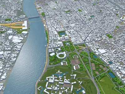 Kolkata City West Bengal India Low-poly 3D model