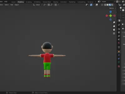 Cartoon Boy 3d model Low-poly 3D model
