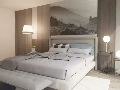 Interior Bedroom Design Scene 3D model