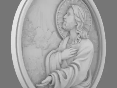 Christ of Light Medallion 3D print model