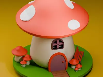 Mushroom Fairy House 3D print model