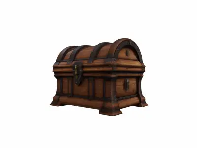  3d Model Wooden Treasury Chest 3D model