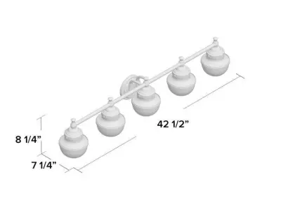 Kistner 5 - Light Dimmable Vanity Light Free 3D model