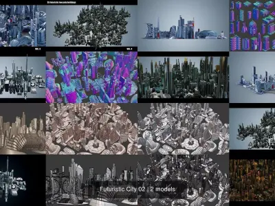Futuristic City 02 3D Model Pack