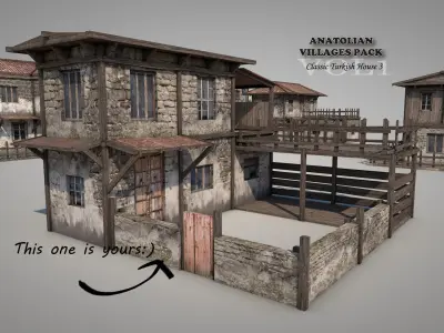 Anatolian Village House 3 Low-poly 3D model