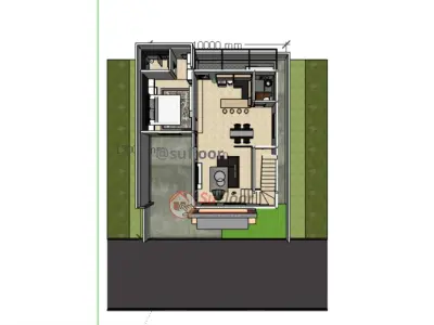 House 10x13m code 416- Sketchup 3D model