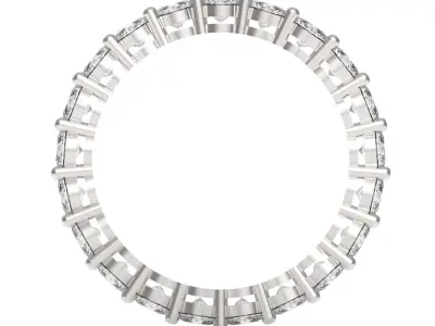 Shared Prong Diamond Eternity Ring 3D Model Free 3D print model