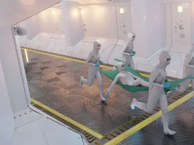 sci fi tunnel corridor Low-poly 3D model